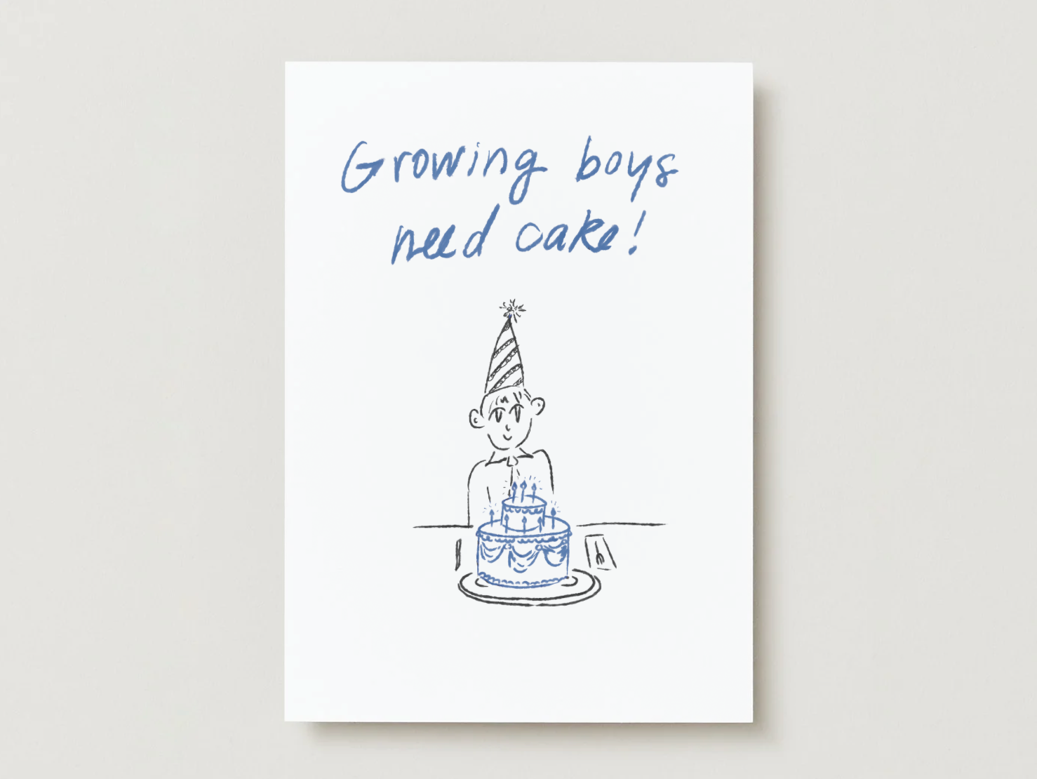 'Growing Boys Need Cake' Greeting Card