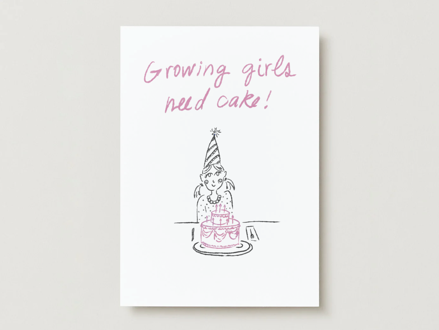 'Growing Girls Need Cake' Greeting Card