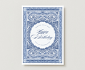 Blue Ornate Birthday Card