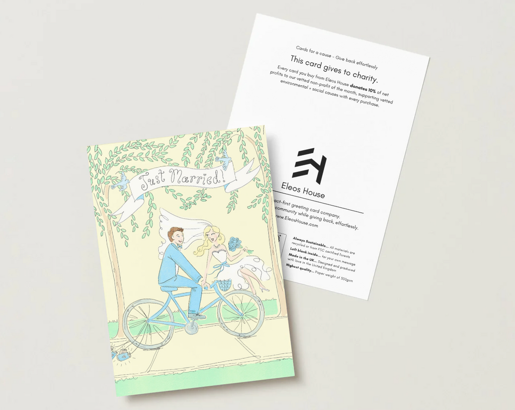 'Just Married' Bicycle Card
