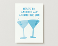Martini Glasses Birthday Card (Silver Foil)