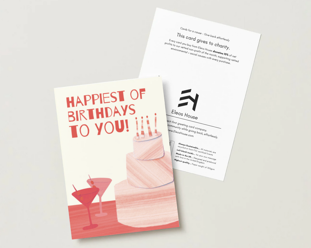 Cake and Martinis Birthday Card (Foil)