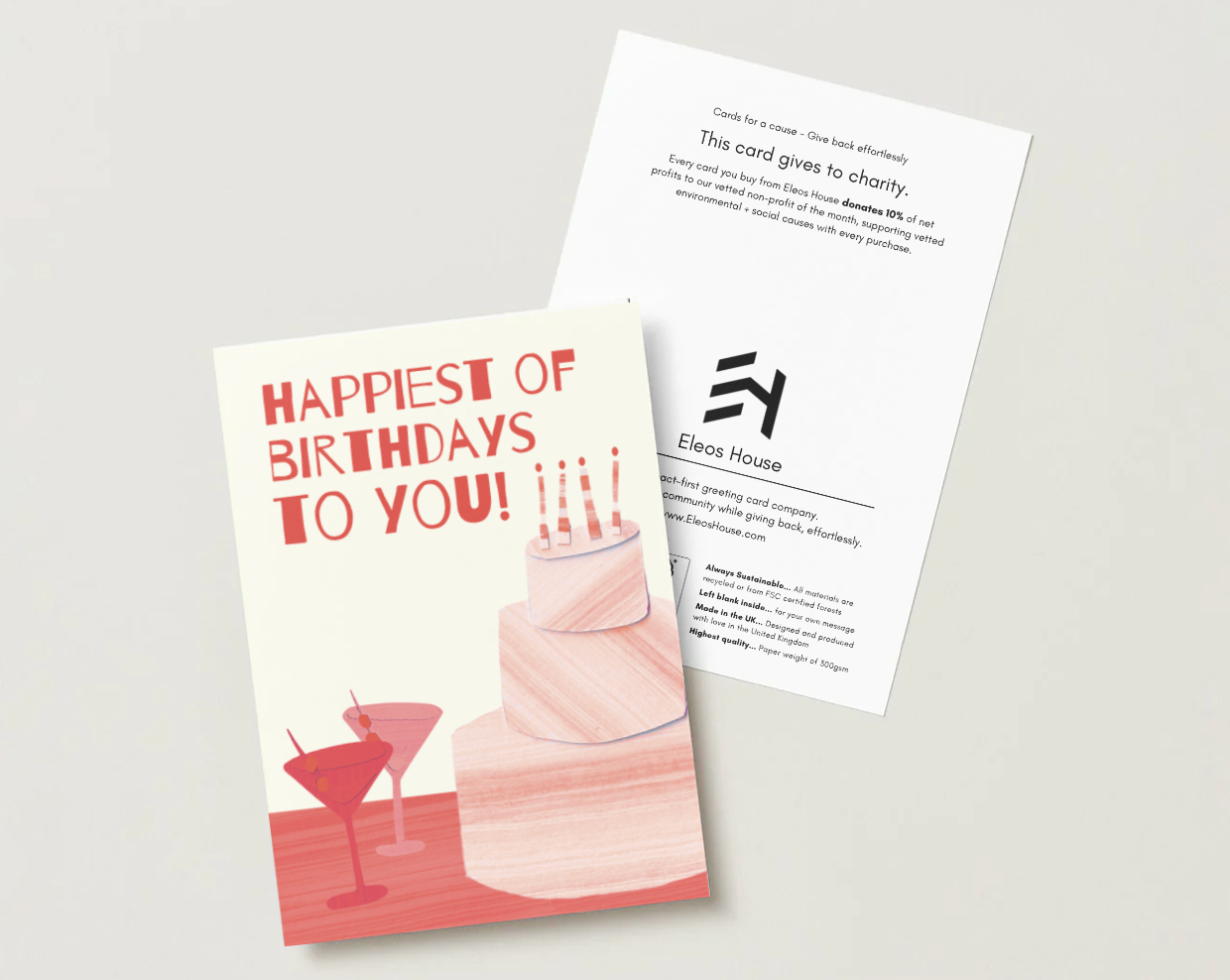 Cake and Martinis Birthday Card (Foil)