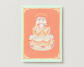 'Woman in Cake' Gold Foil Birthday Card
