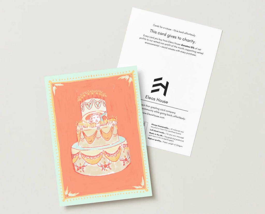 'Woman in Cake' Gold Foil Birthday Card