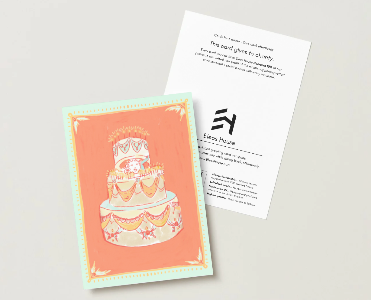 'Woman in Cake' Gold Foil Birthday Card
