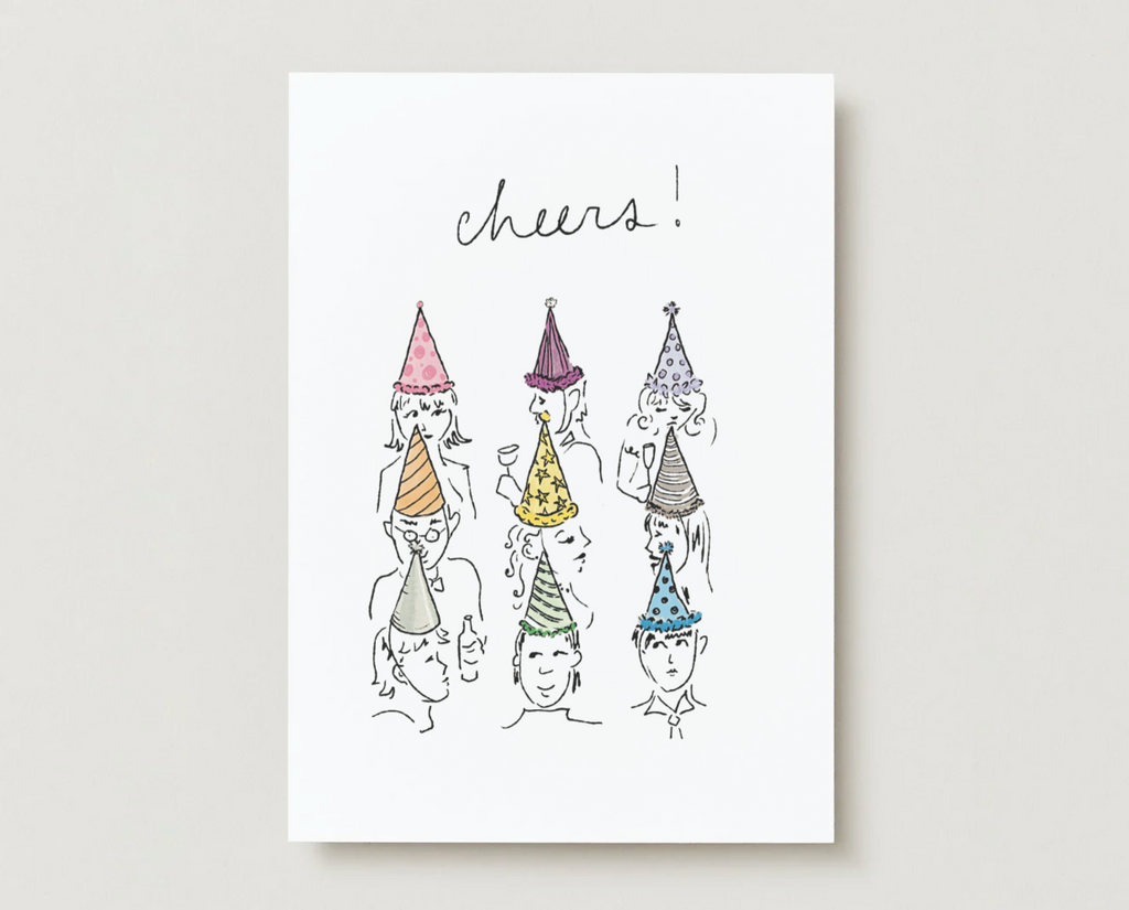 'Cheers' Party Hats Greeting Card