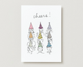 'Cheers' Party Hats Greeting Card