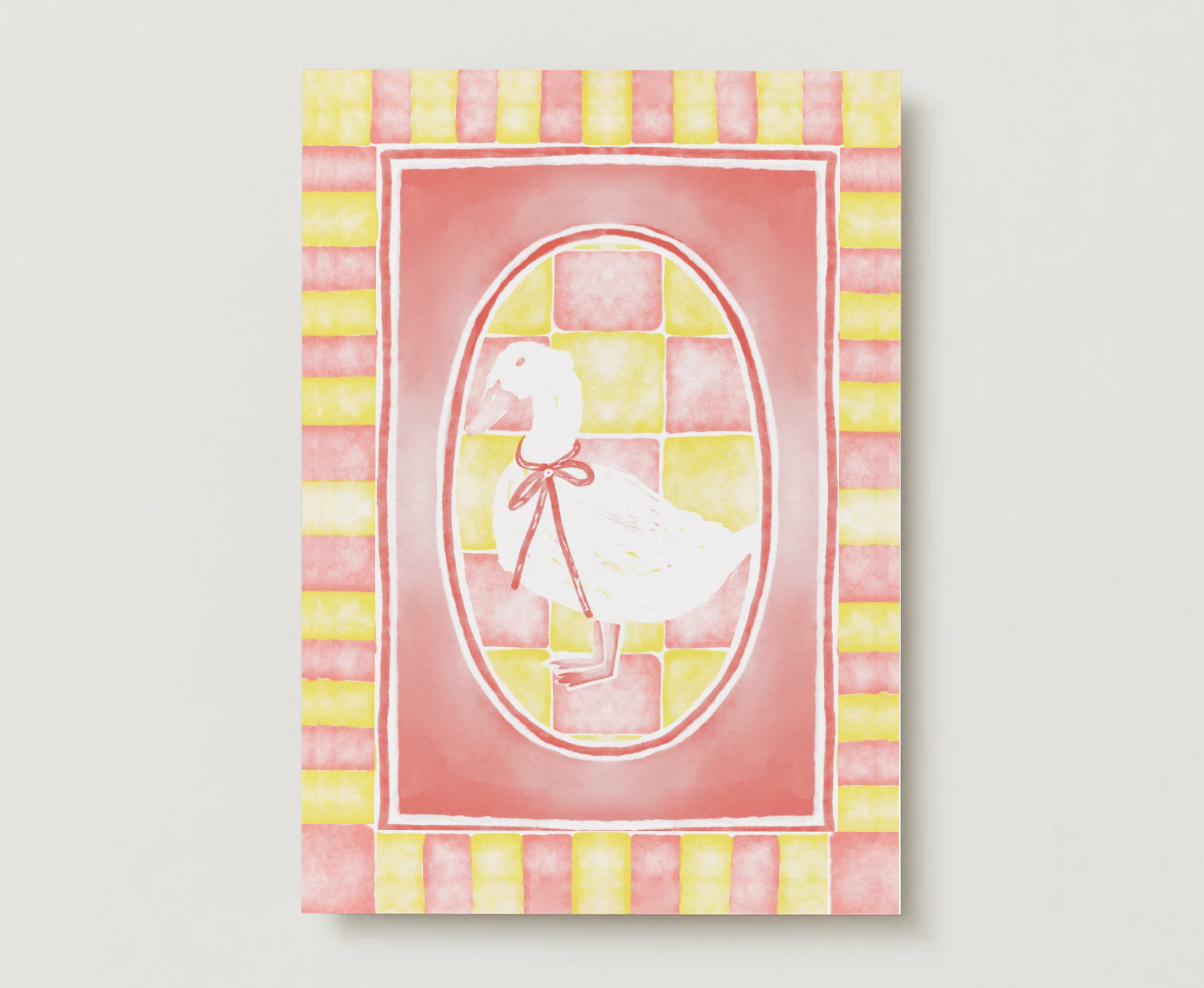 Checkered Duck Greeting Card