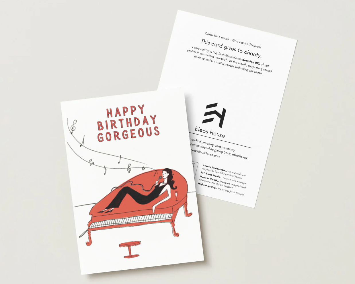 Happy Birthday Gorgeous Piano Card