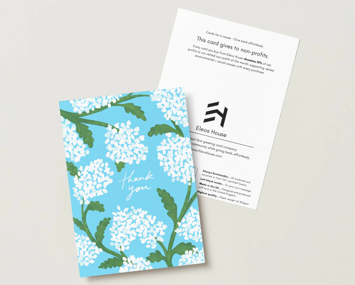 Thank You Blue Hydrangea Card
