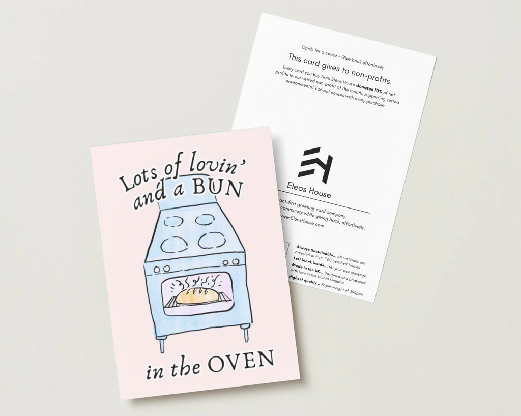 'Lots of Lovin' and a Bun in the Oven' New Baby Card