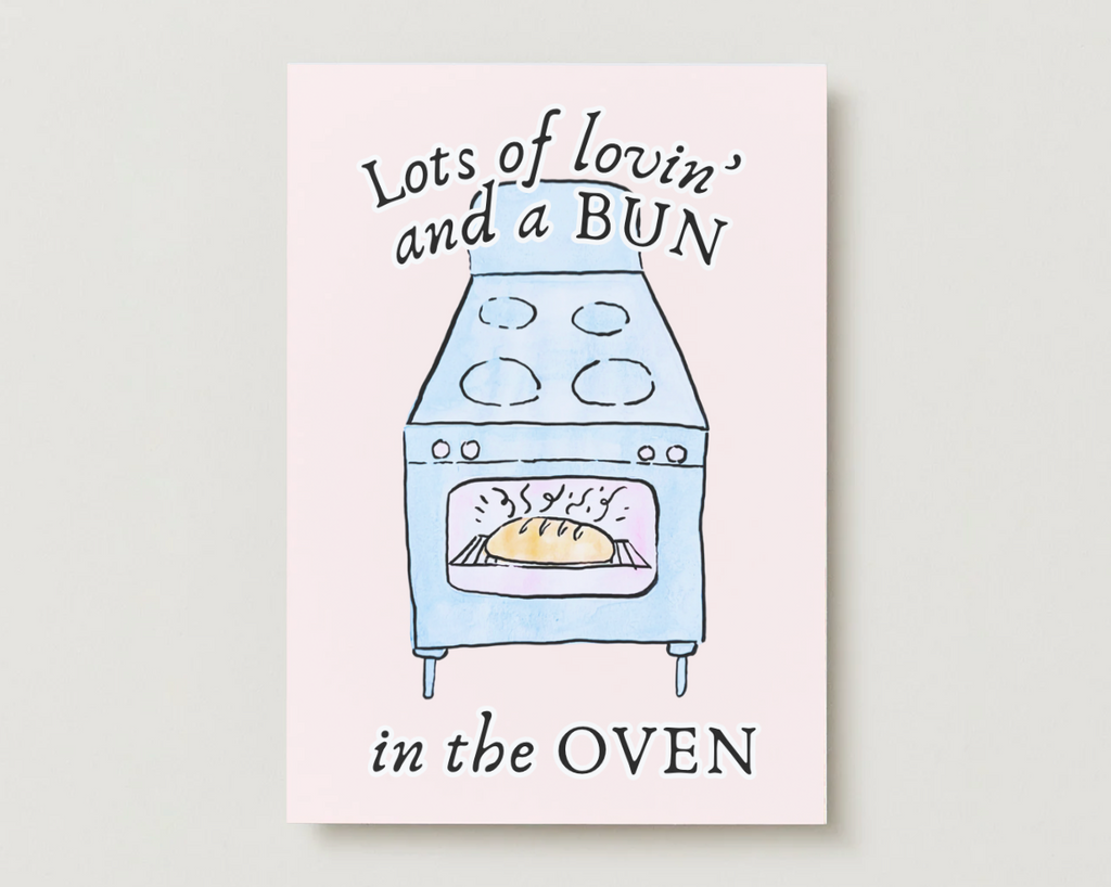 'Lots of Lovin' and a Bun in the Oven' New Baby Card
