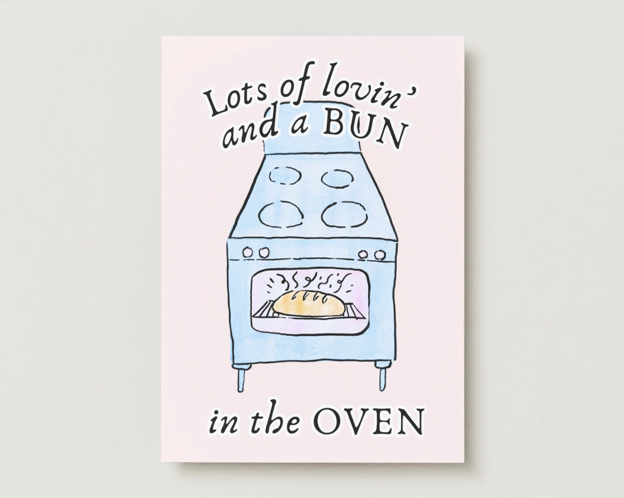 'Lots of Lovin' and a Bun in the Oven' New Baby Card