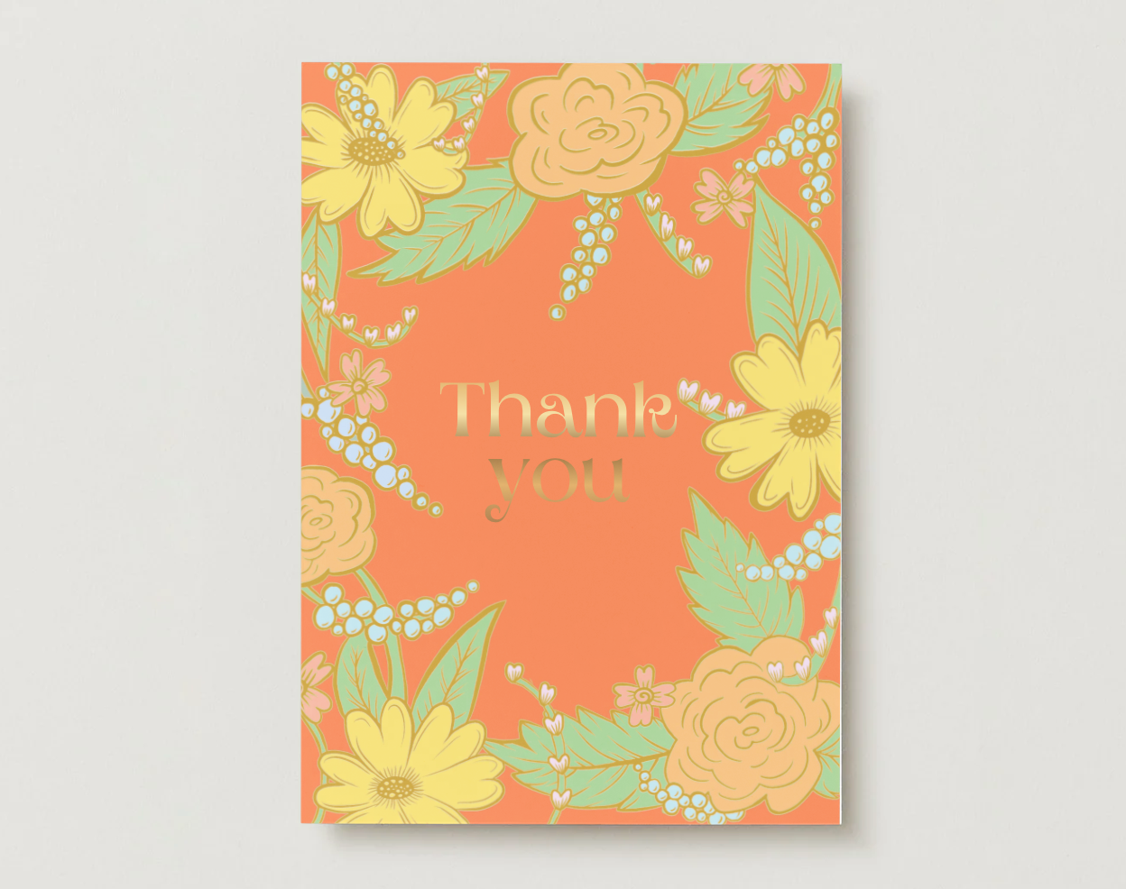 Floral Gold Foil Thank You Card
