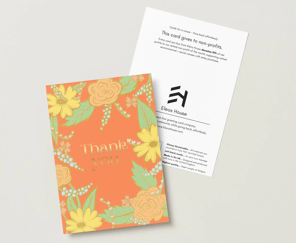 Floral Gold Foil Thank You Card