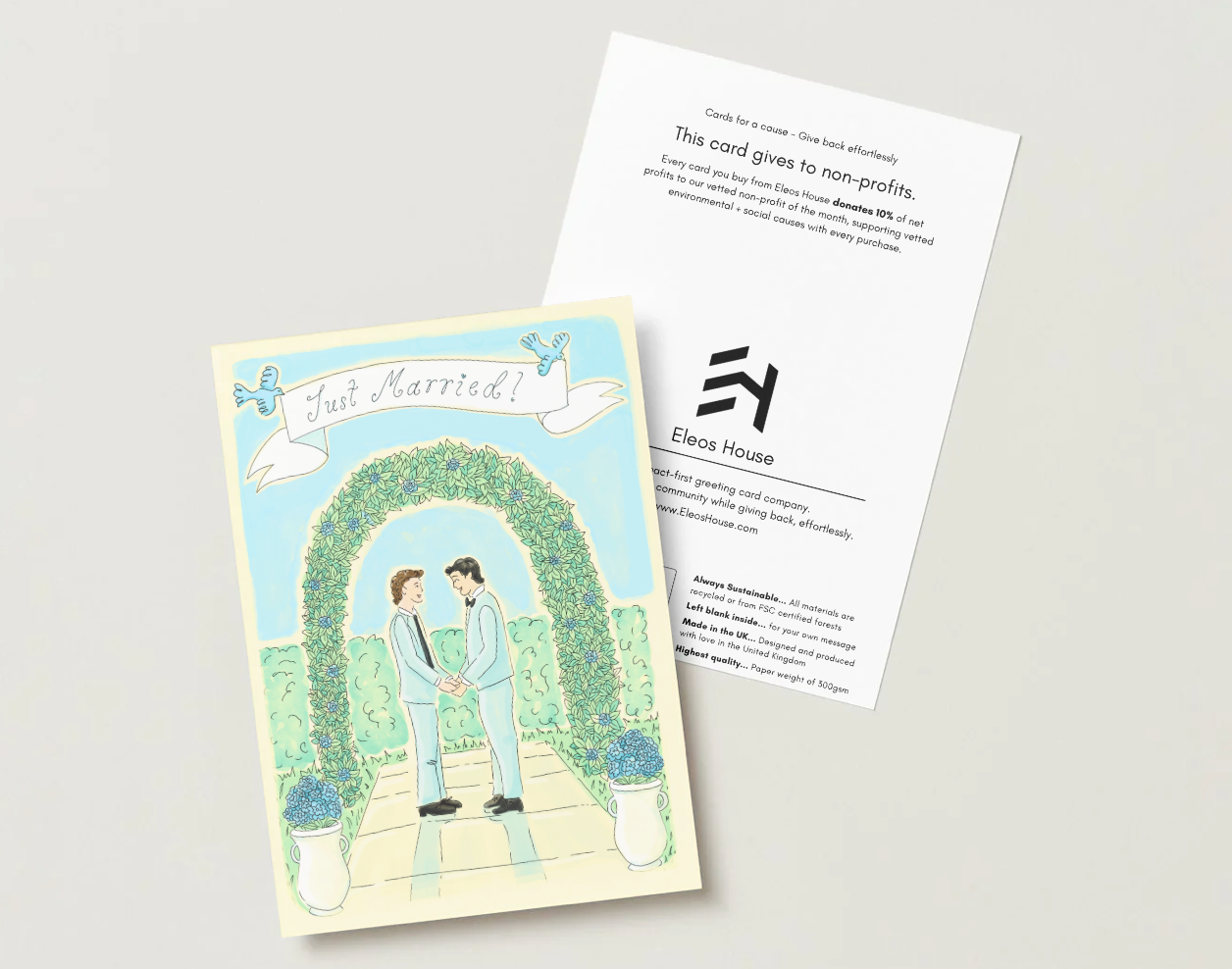 Just Married Grooms Card