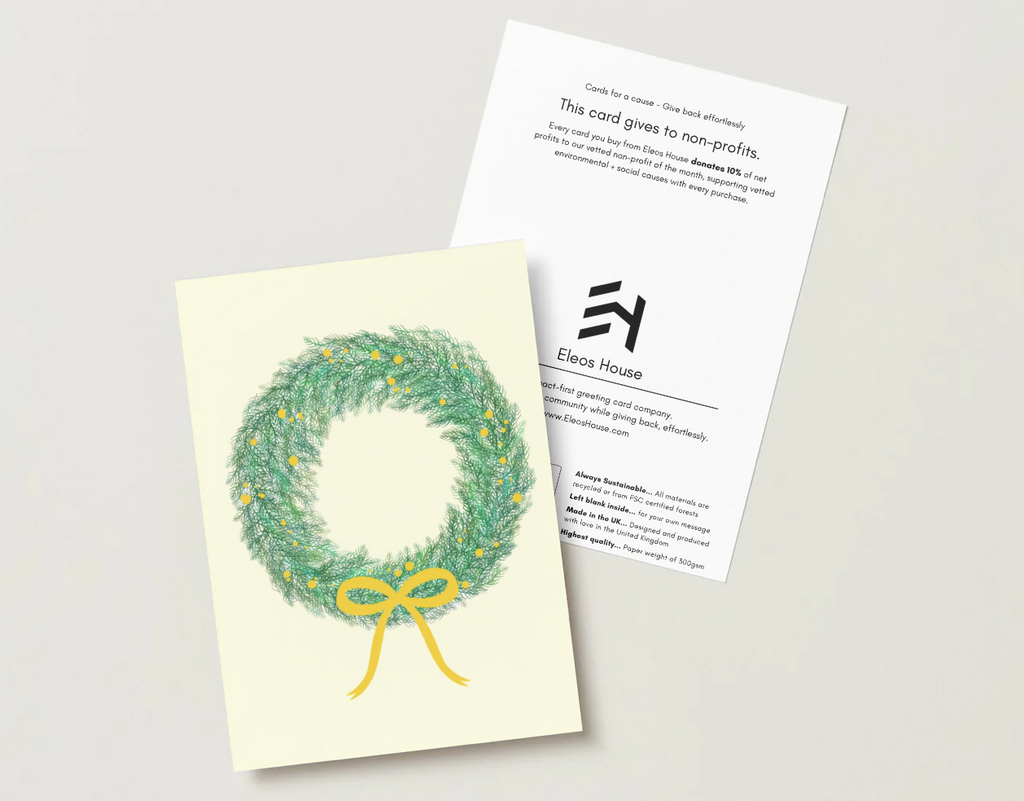 Gold Foil Wreath Holiday Card