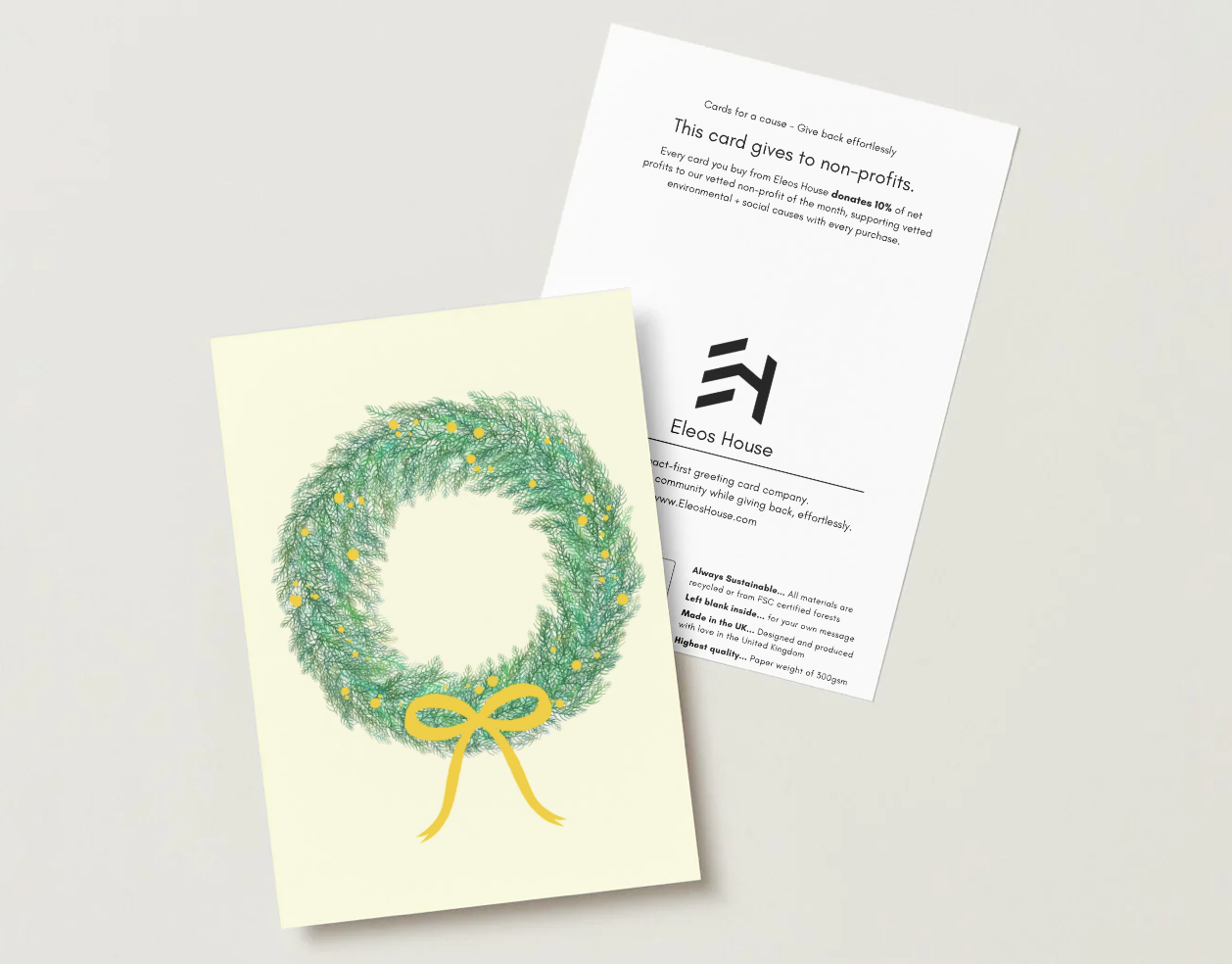 Gold Foil Wreath Holiday Card