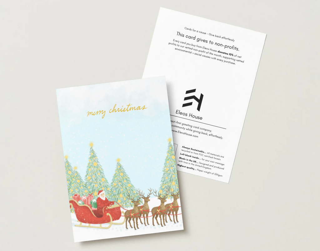 Gold Foil Reindeer and Sleigh