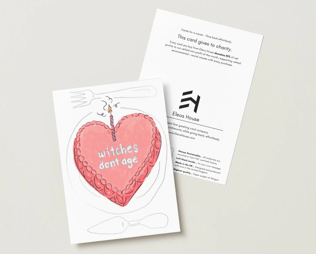 'Witches Don't Age' Silver Foil Greeting Card