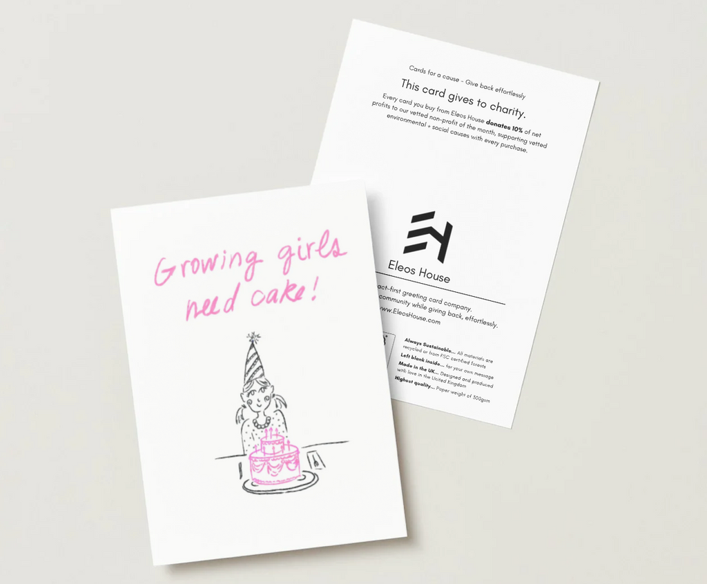 'Growing Girls Need Cake' Greeting Card
