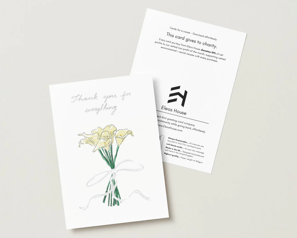 'Thank You For Everything' Silver Foil Greeting Card