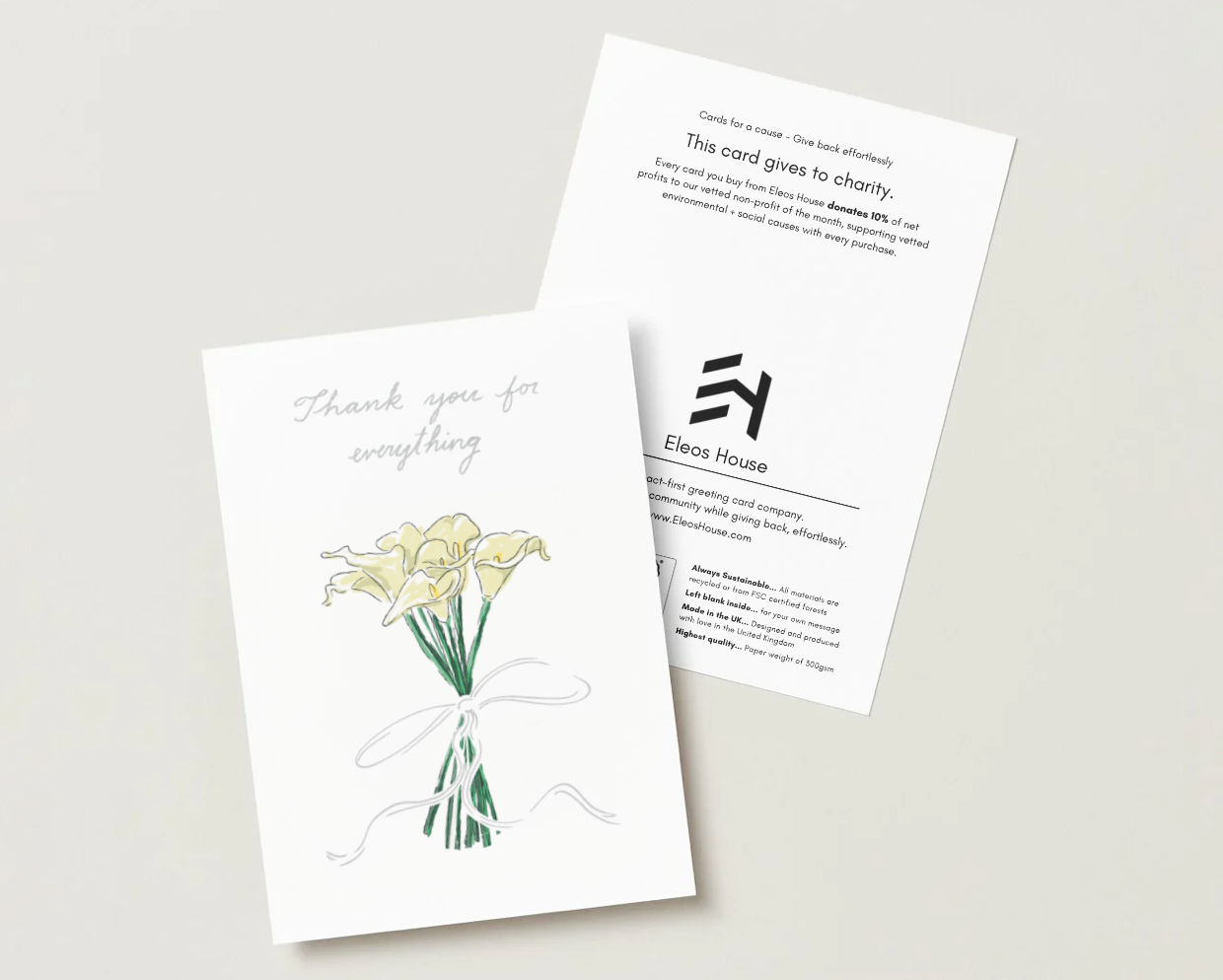 'Thank You For Everything' Silver Foil Greeting Card
