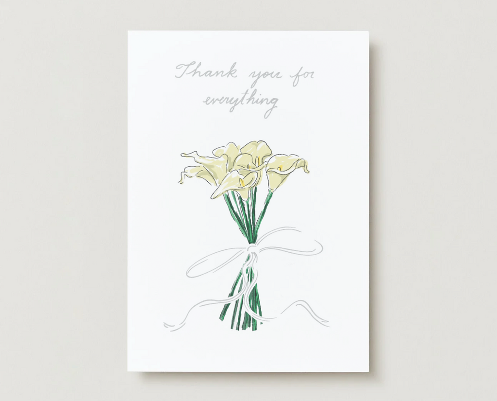 'Thank You For Everything' Silver Foil Greeting Card