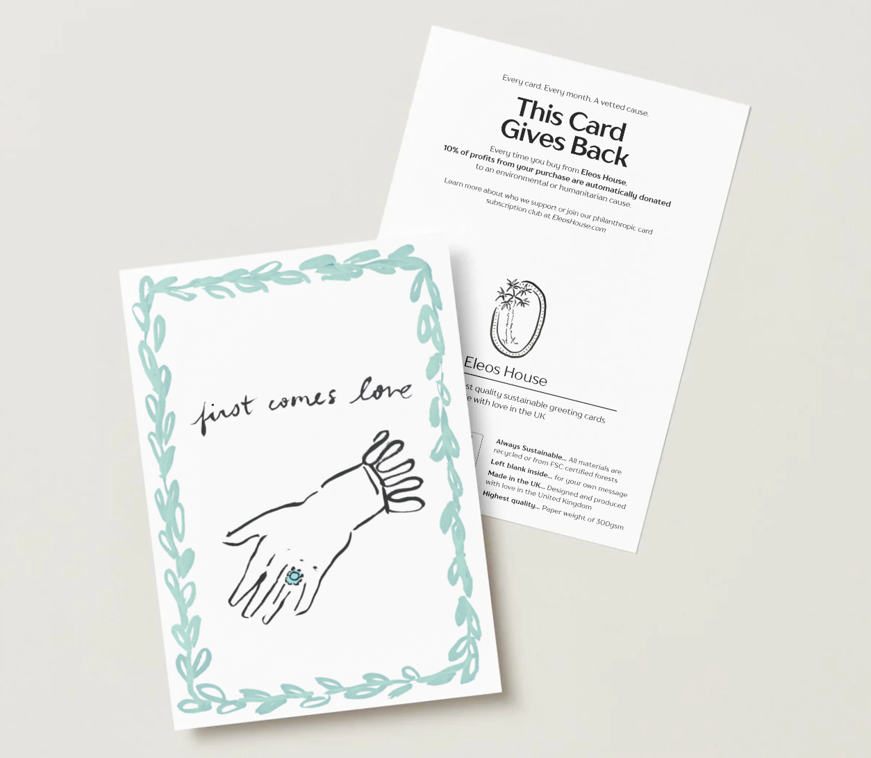 First Comes Love Engagement / Wedding Card