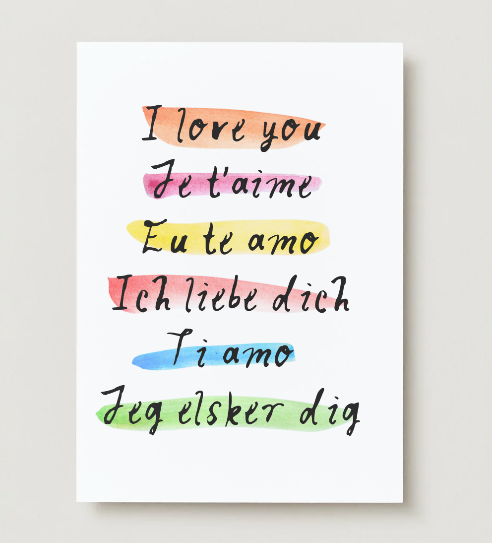 Multilingual 'I Love You' Card