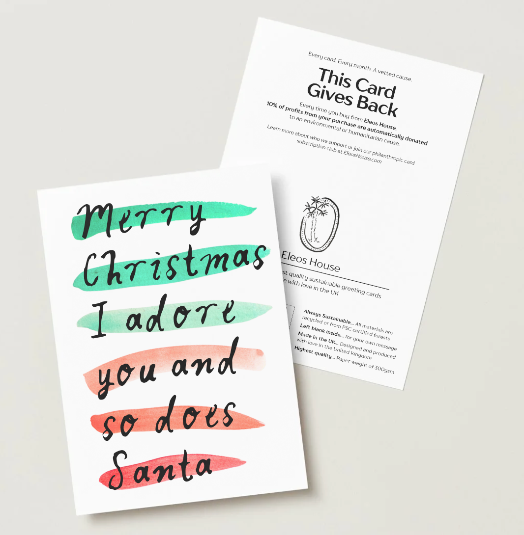 'I Adore You And So Does Santa' Card