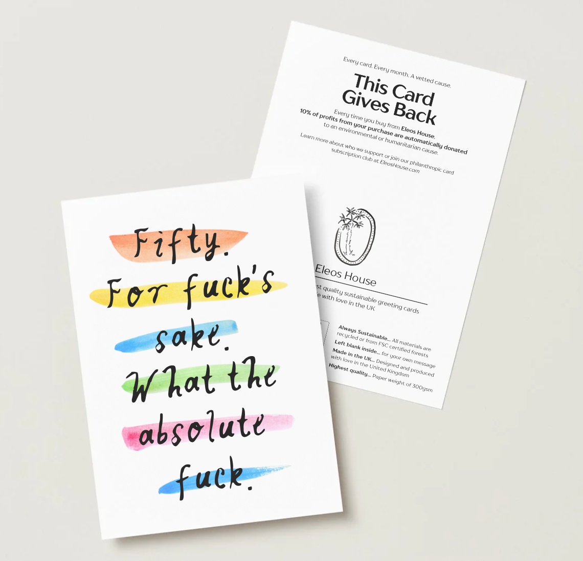 'Fifty For Fuck's Sake' Card