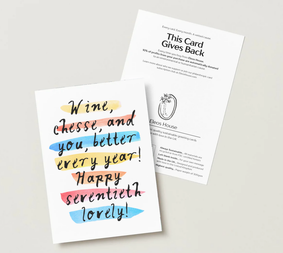'Wine, Cheese and You' 70th Birthday Card
