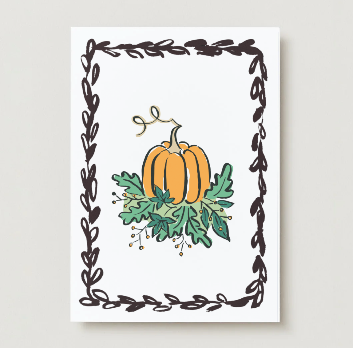 Pumpkin Card – Autumn Illustrated Blank Card