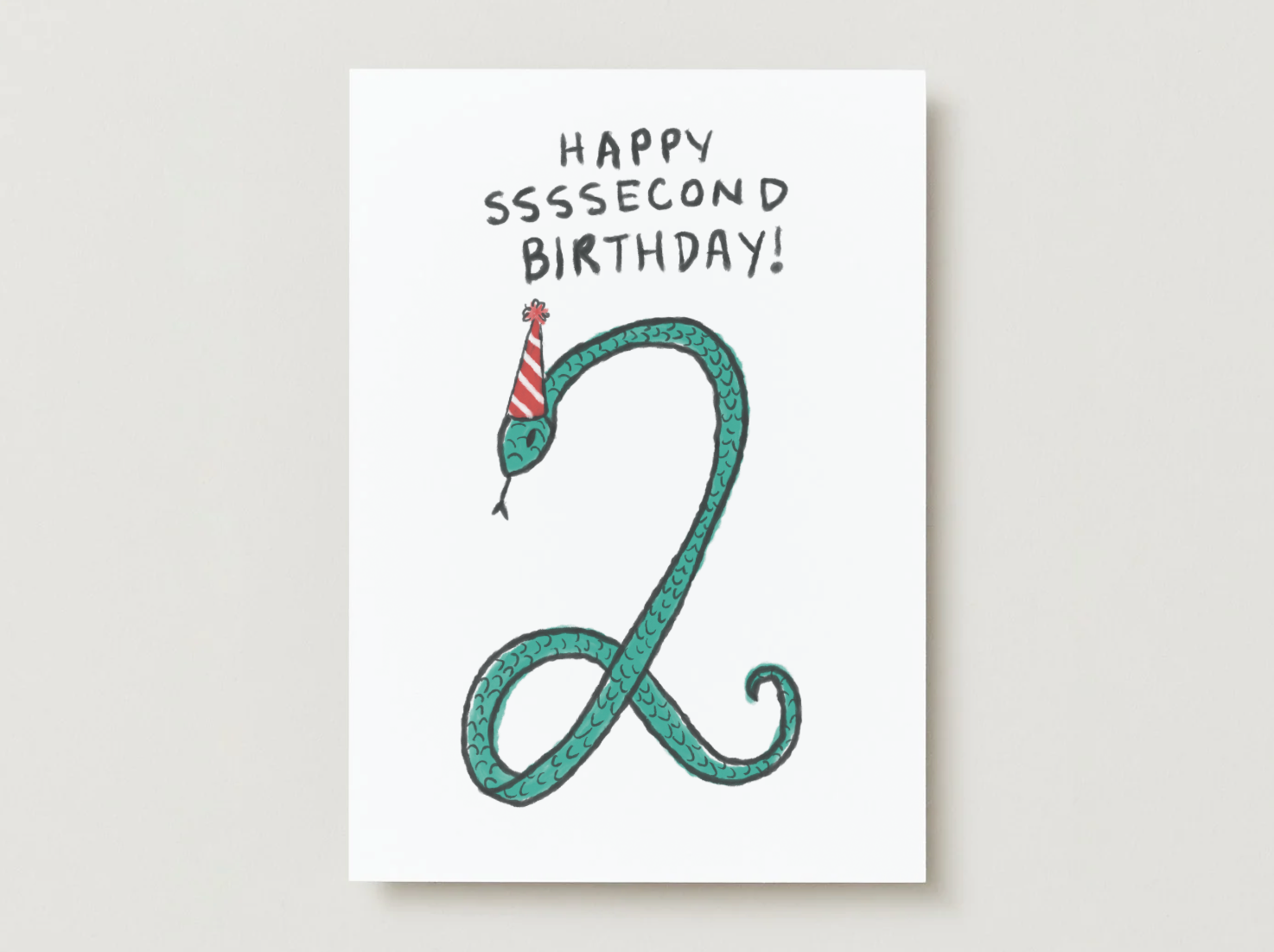 Playful Snake- 2nd Birthday Card