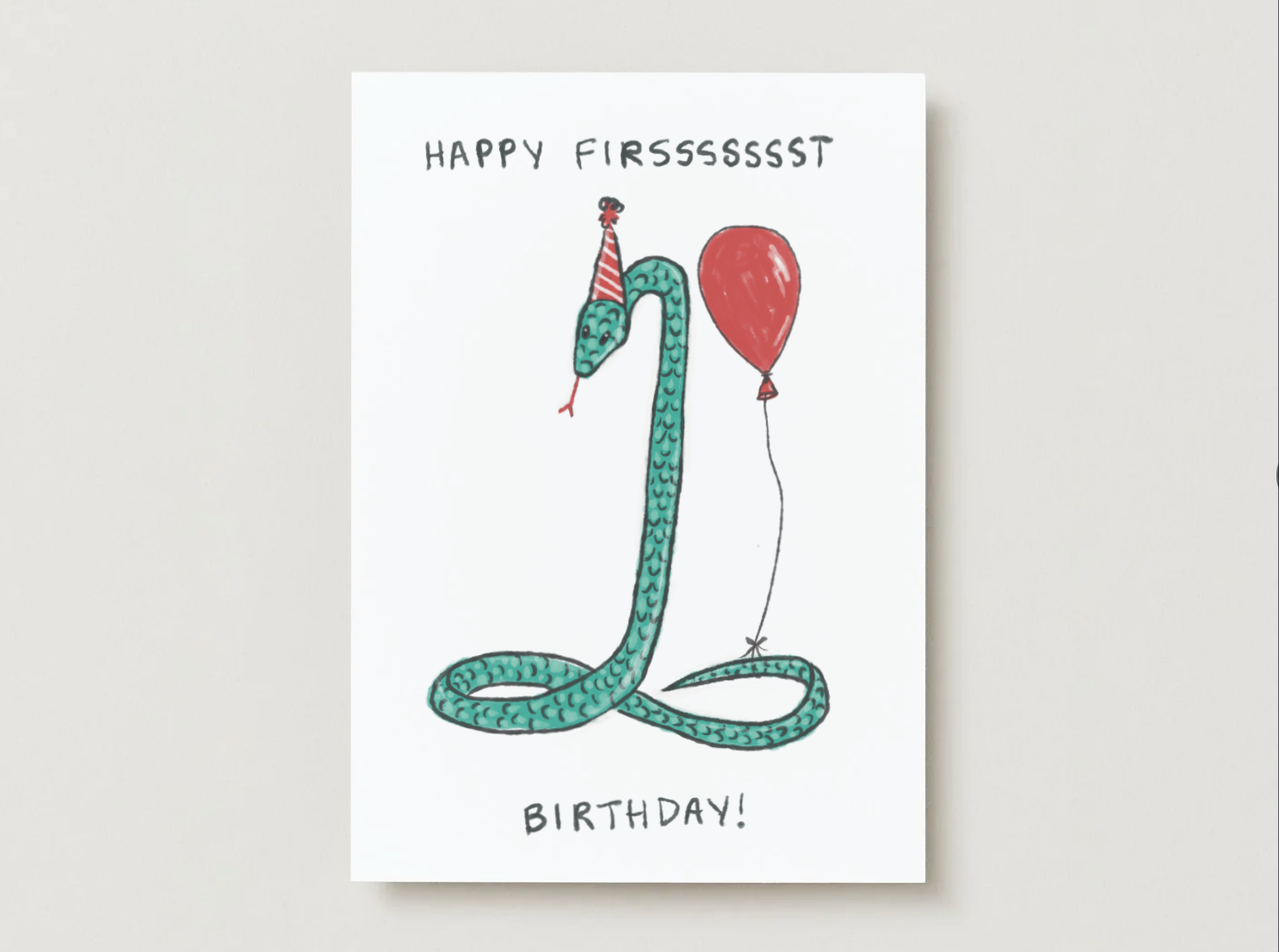 Playful Snake- 1st Birthday Card