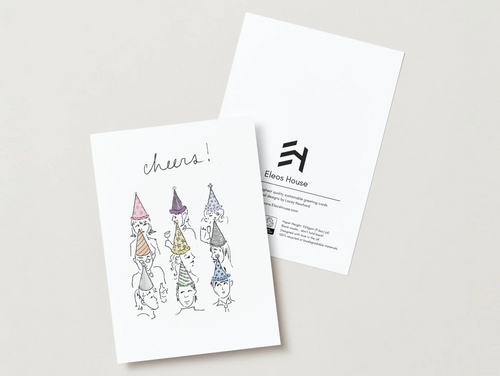 'Cheers' Party Hats Greeting Card