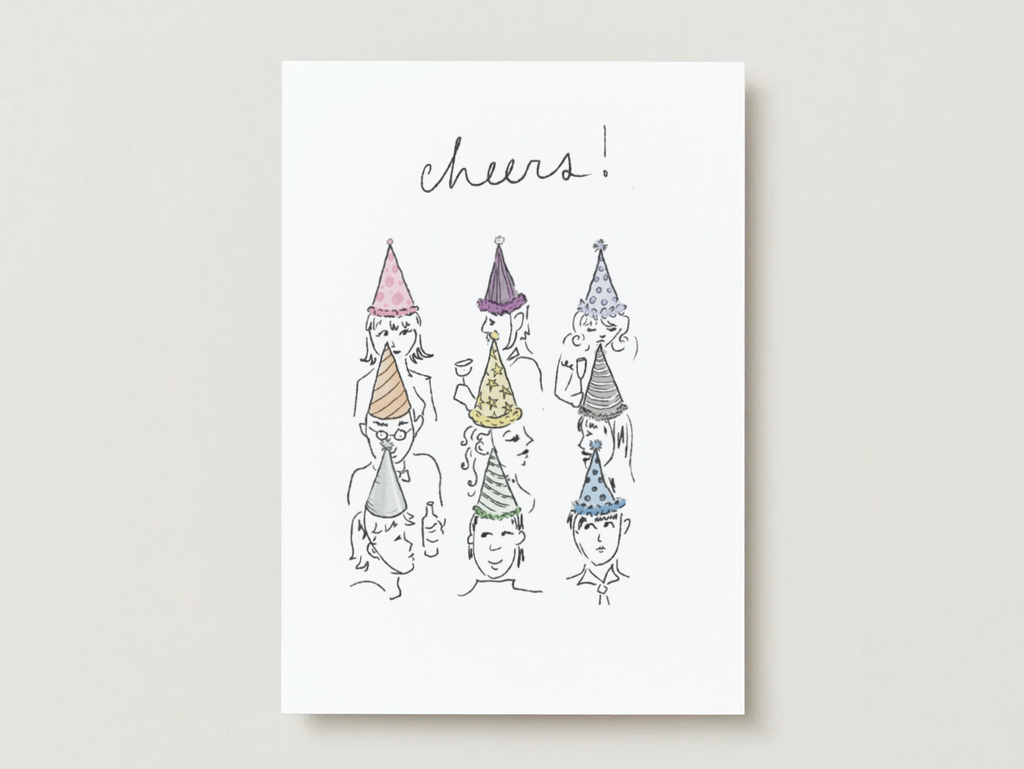 'Cheers' Party Hats Greeting Card