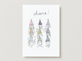 'Cheers' Party Hats Greeting Card