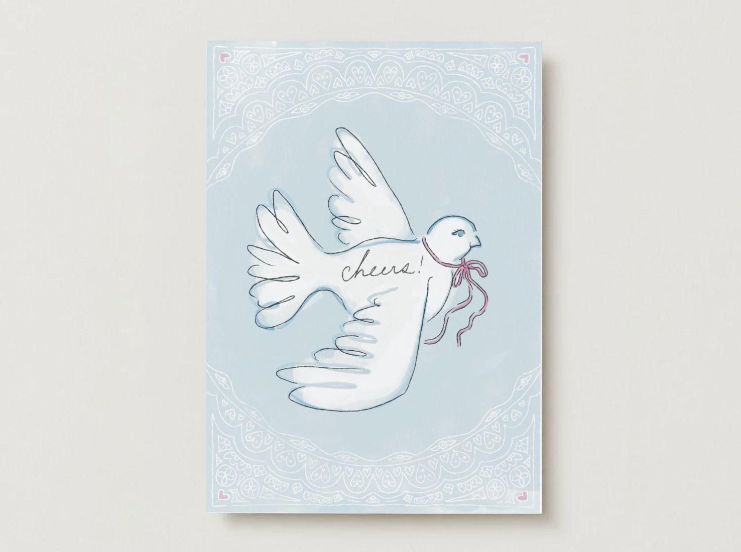 'Cheers' Dove Greeting Card