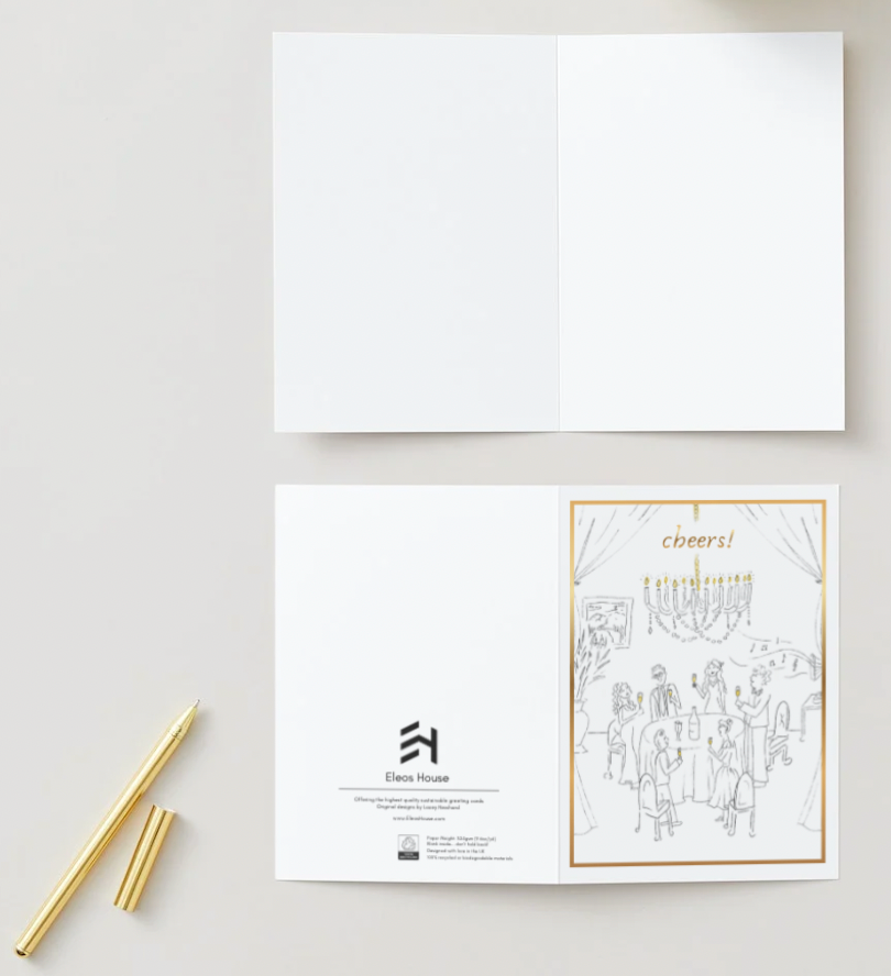 'Cheers' Gold Foil Celebration Card