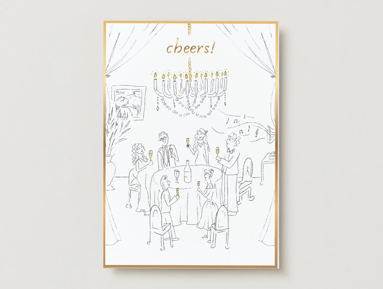 'Cheers' Gold Foil Celebration Card