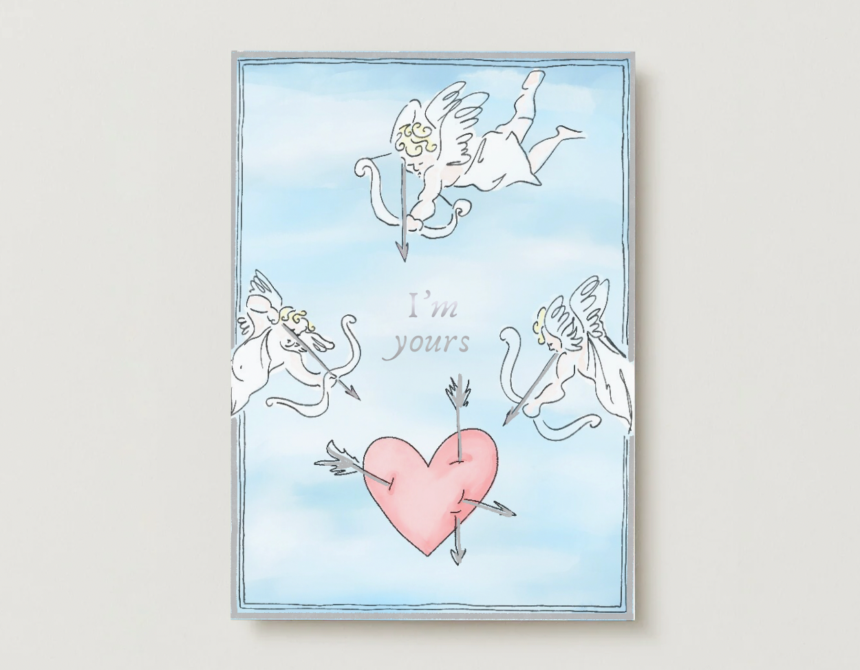'I'm Yours' Silver Foil Valentine's Day Card