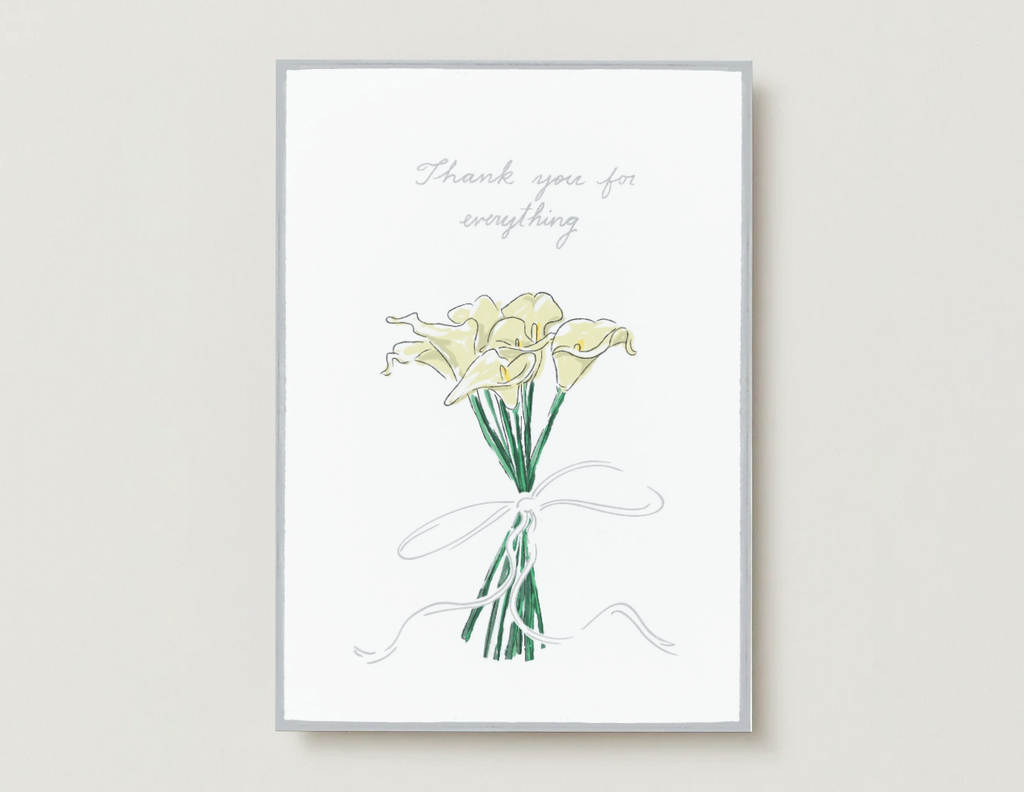 'Thank You For Everything' Silver Foil Greeting Card