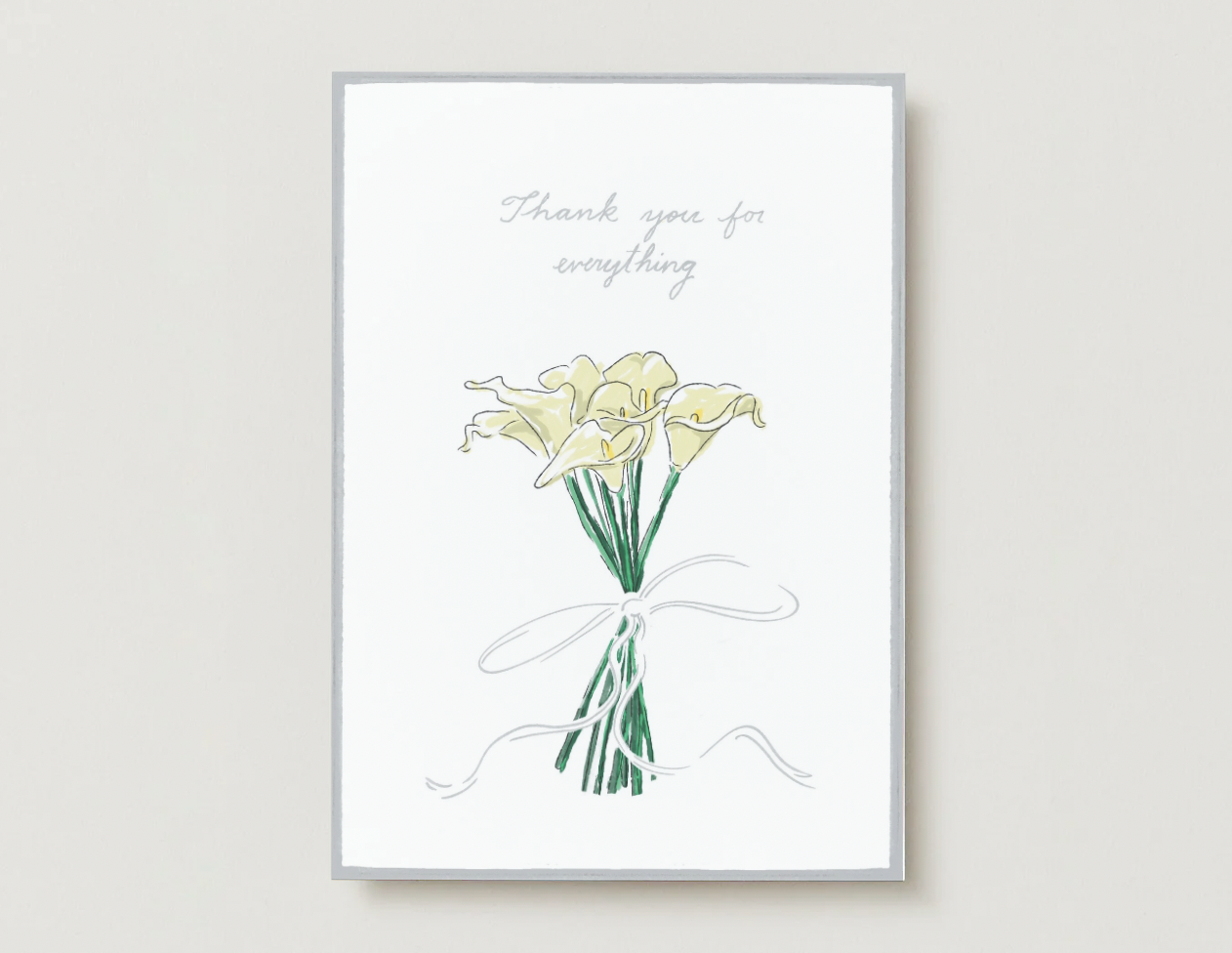 'Thank You For Everything' Silver Foil Greeting Card