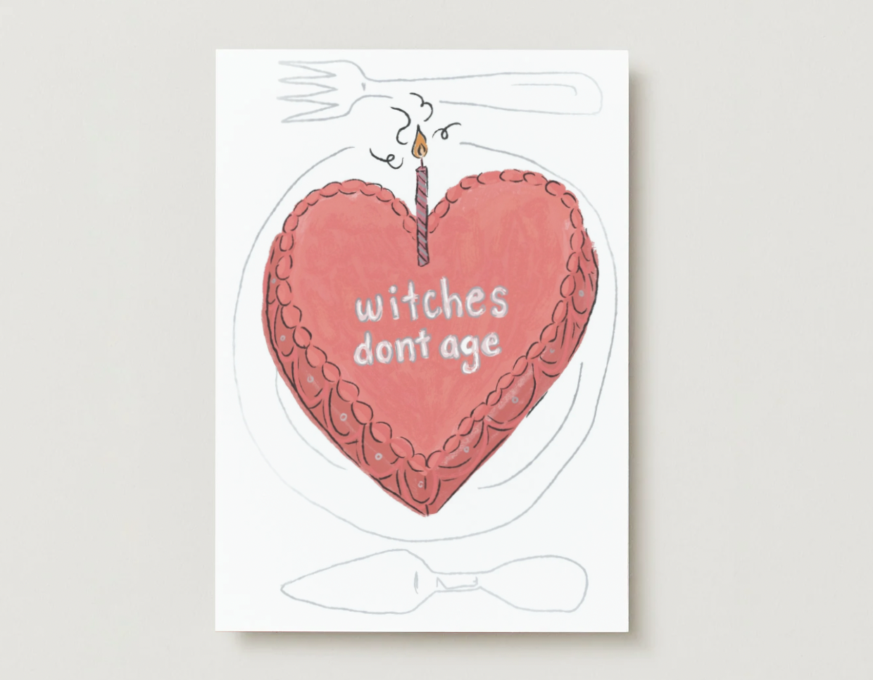 'Witches Don't Age' Silver Foil Greeting Card