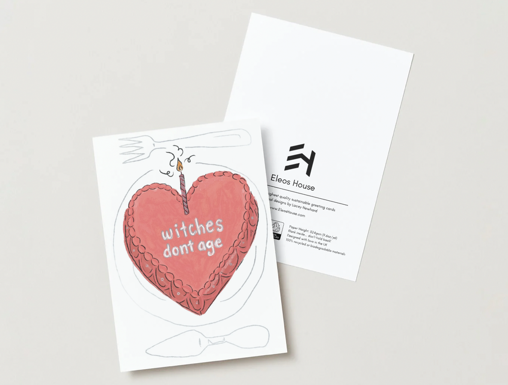 'Witches Don't Age' Silver Foil Greeting Card